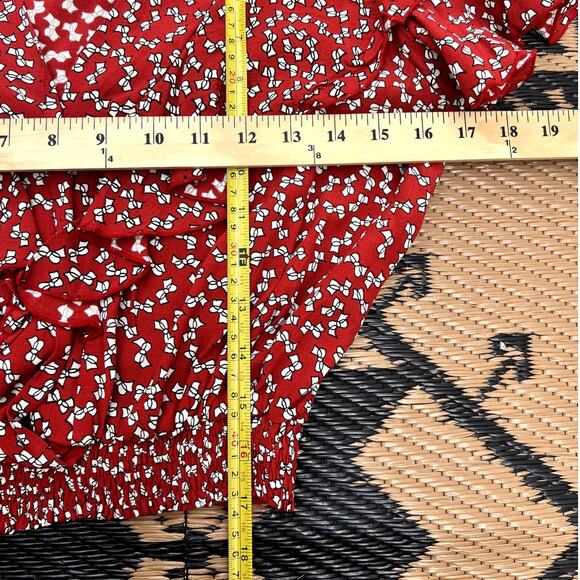 Faithfull The Brand | Icon Ruffle Crop Top Bows Red Size US 4 - Picture 7 of 7